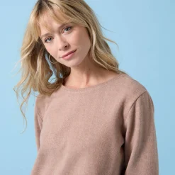 Speciaal T-shirt voor kleine meisjes, ronde hals, geribbeld