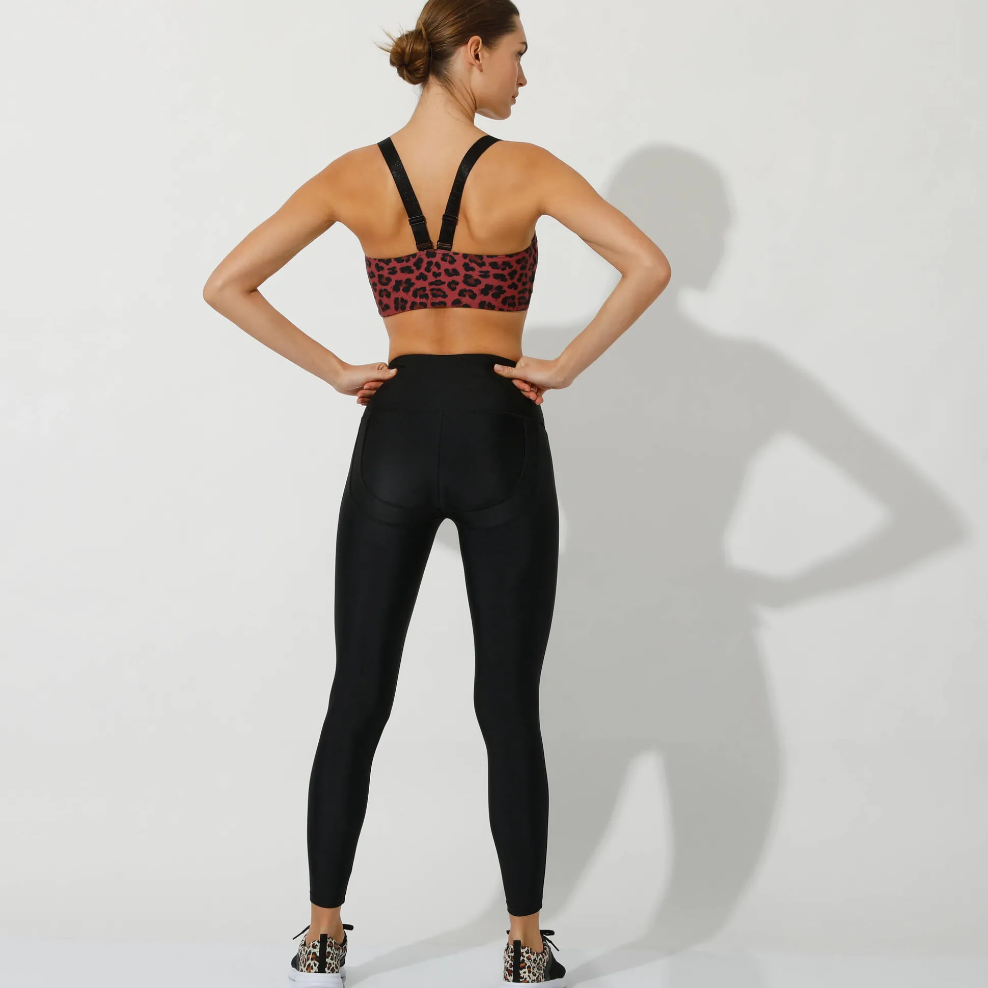 Sportbeha in microvezel met dierenhuidprint