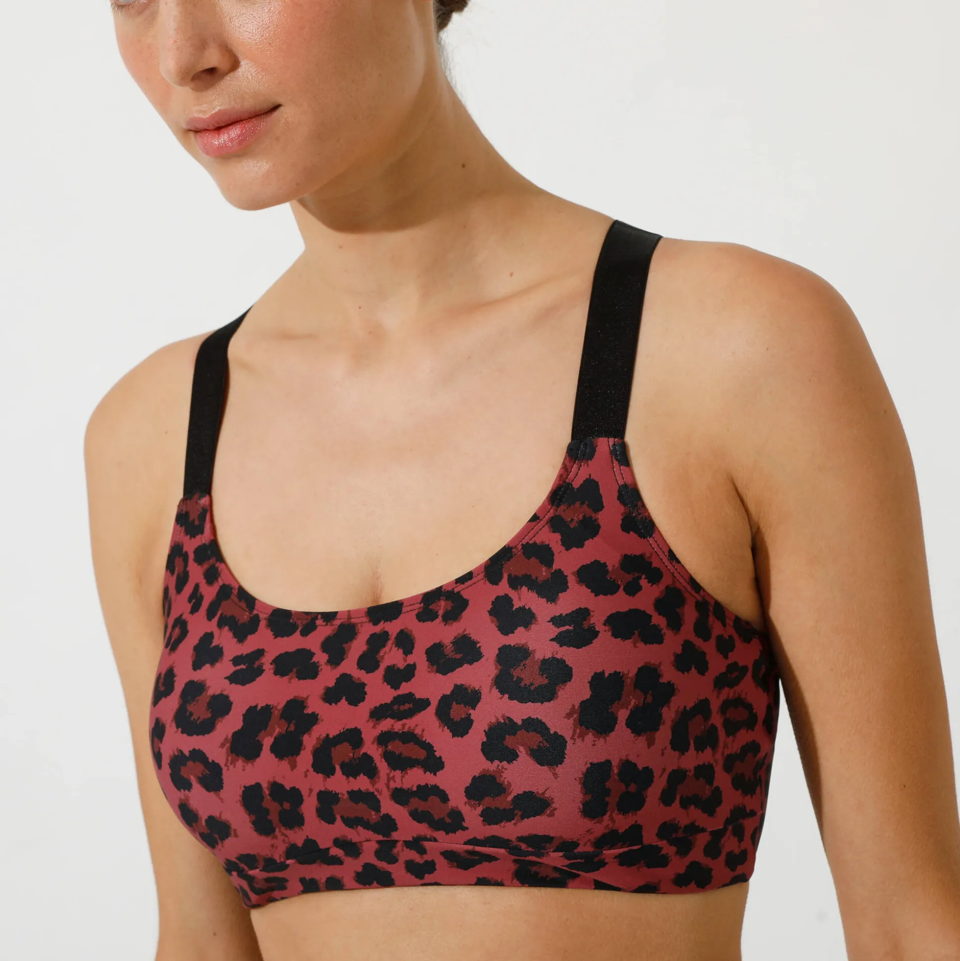 Sportbeha in microvezel met dierenhuidprint