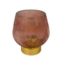 Staande ledlamp in gekleurd glas