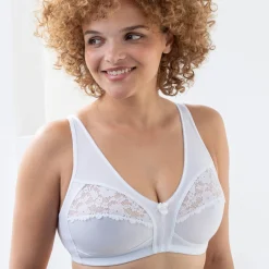 Steungevende beha in kant en tricot - zonder beugels