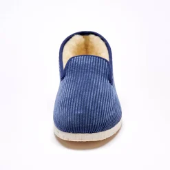 Stille pantoffels in velours met wolvoering