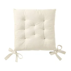 Stoelkussentje in effen katoenen zeildoekstof - set van 2
