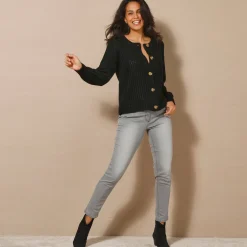 Streelzacht vest in patenttricot