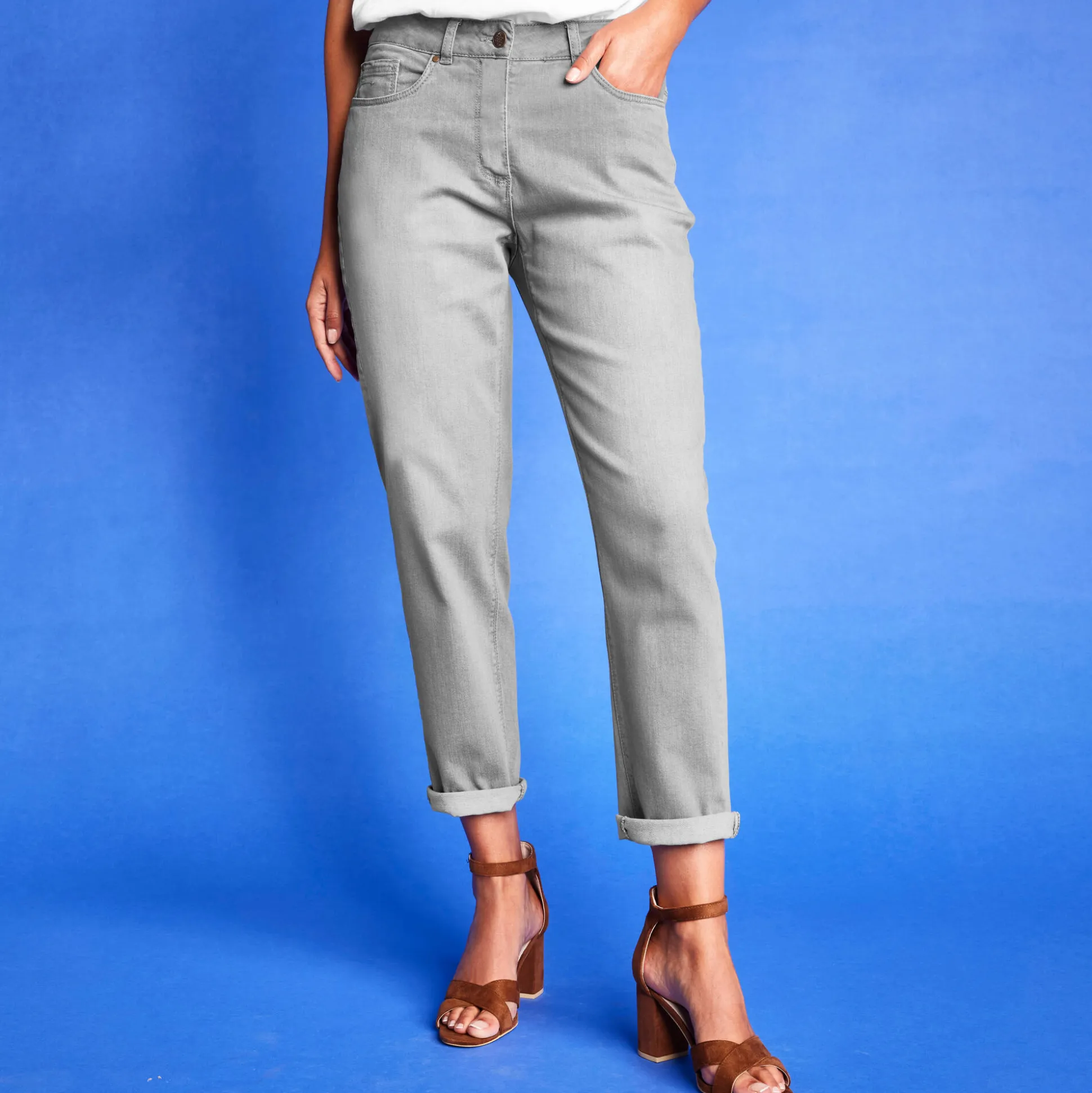 Stretch jeans in 'mom' model