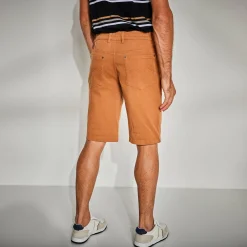 Stretchbermuda met 5 zakken, elastische tailleband opzij