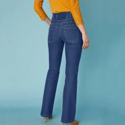 Stretchjeans in bootcutmodel met hoge taille - binnenpijplengte 78 cm