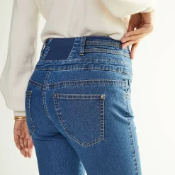 Stretchjeans in bootcutmodel met hoge taille - binnenpijplengte 78 cm