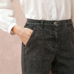 Stretchjeans in 'mom' model, hoge taille