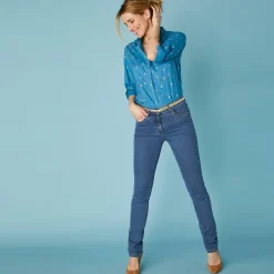 Stretchjeans in recht model - kleine lengte
