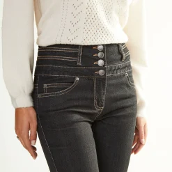 Stretchjeans in recht model met hoge taille