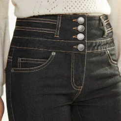 Stretchjeans in recht model met hoge taille