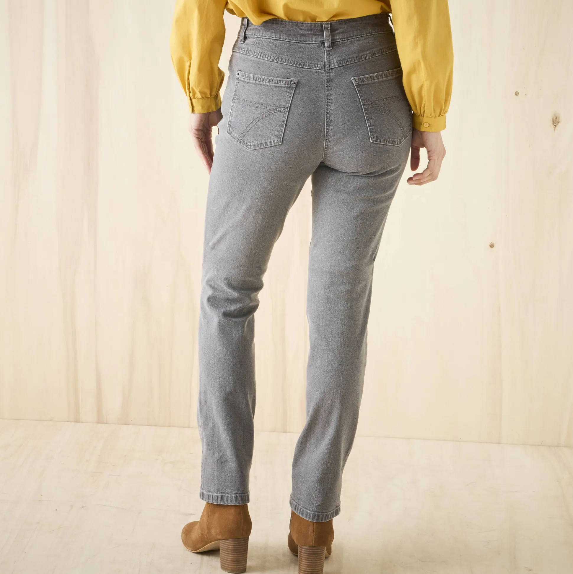 Stretchjeans in recht model - kleine lengte