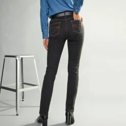 Stretchjeans in recht model - gemiddelde lengte