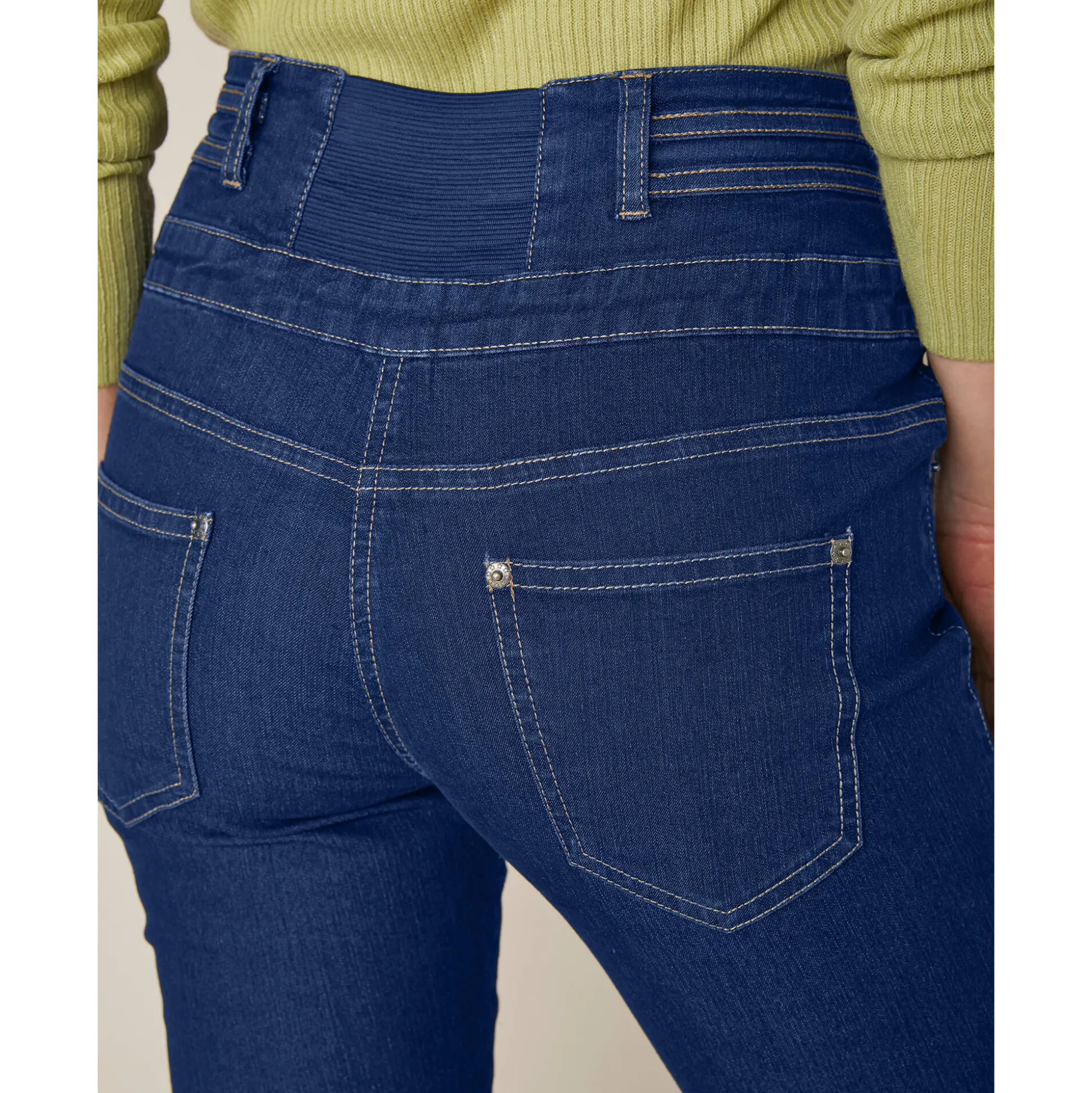 Stretchjeans in recht model met hoge taille