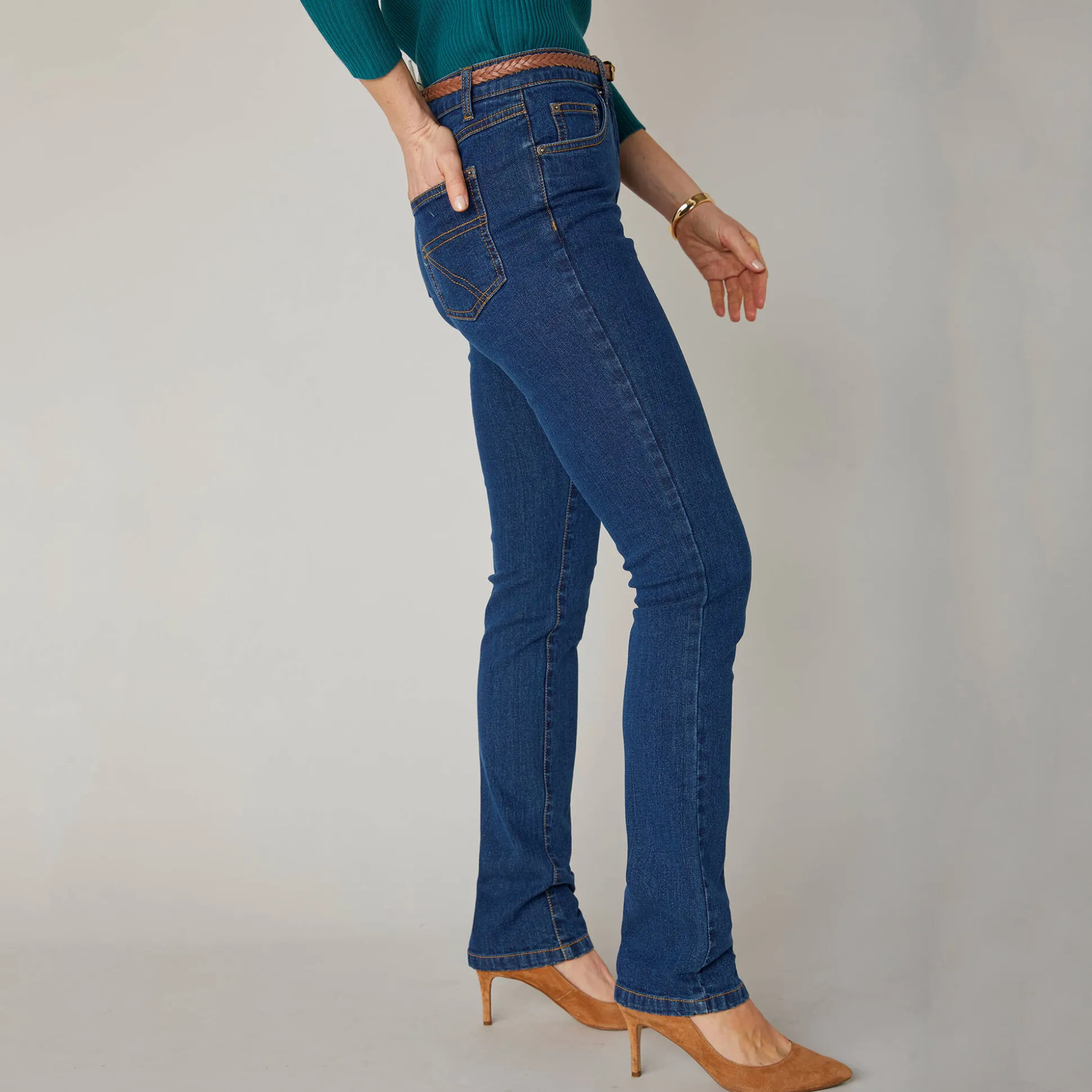 Stretchjeans in recht model - kleine lengte
