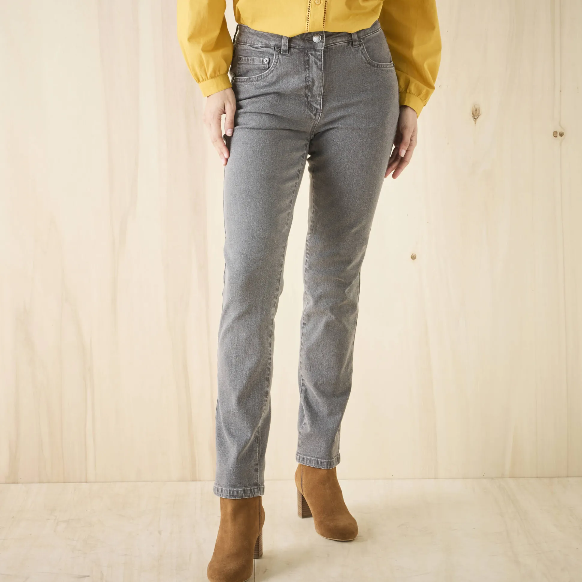 Stretchjeans in recht model - gemiddelde lengte