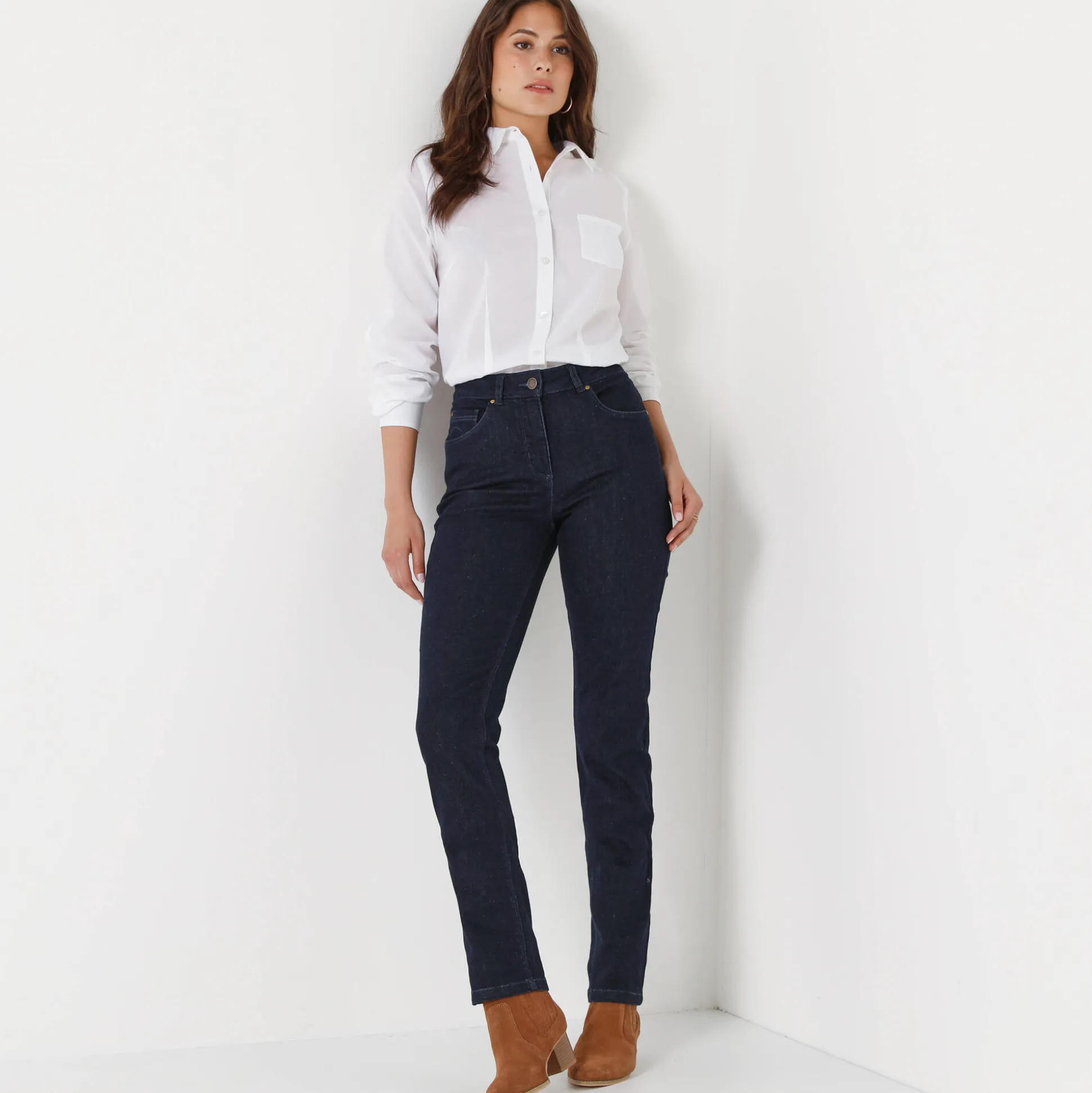 Stretchjeans met recht model