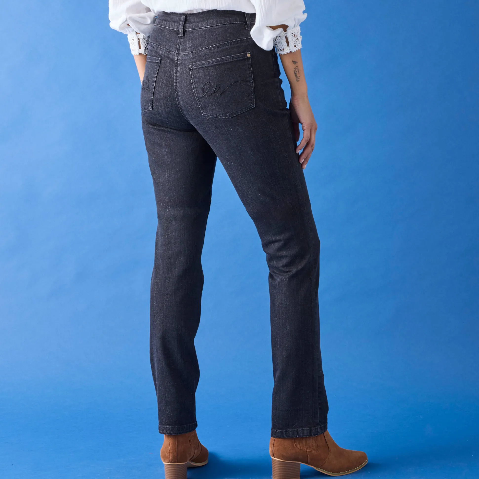 Stretchjeans met recht model