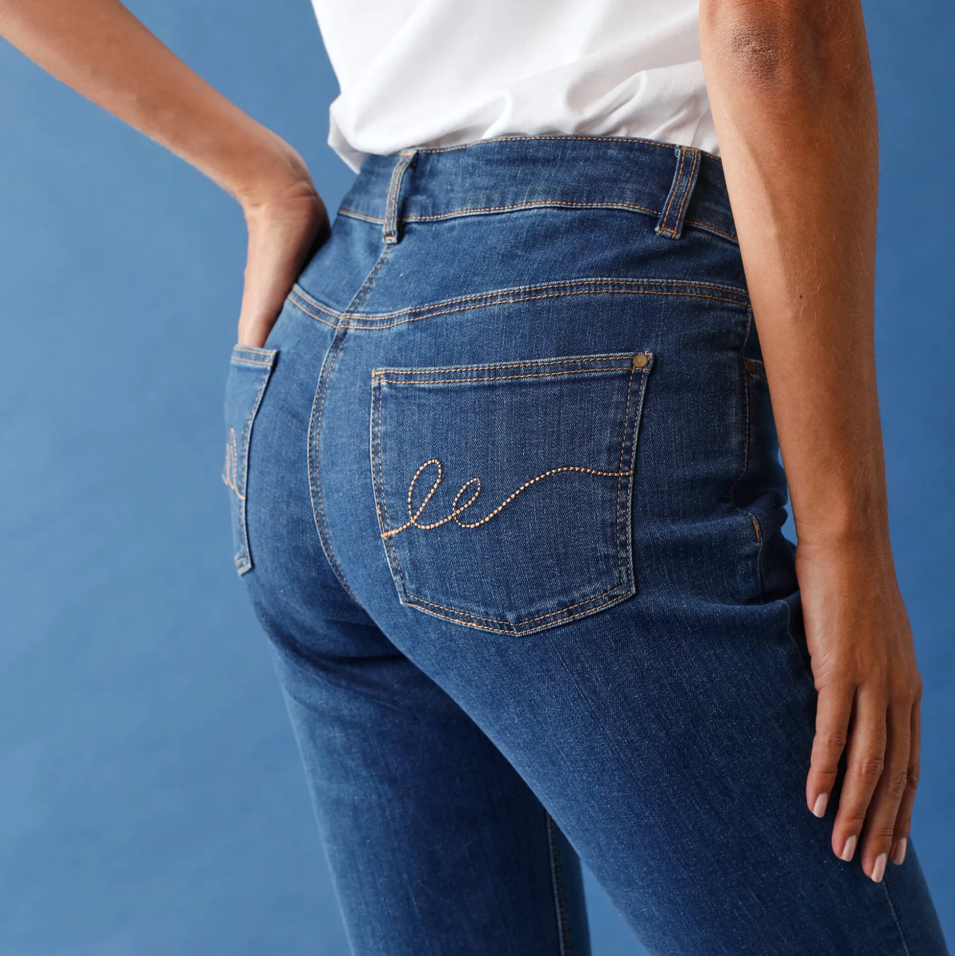 Stretchjeans met recht model