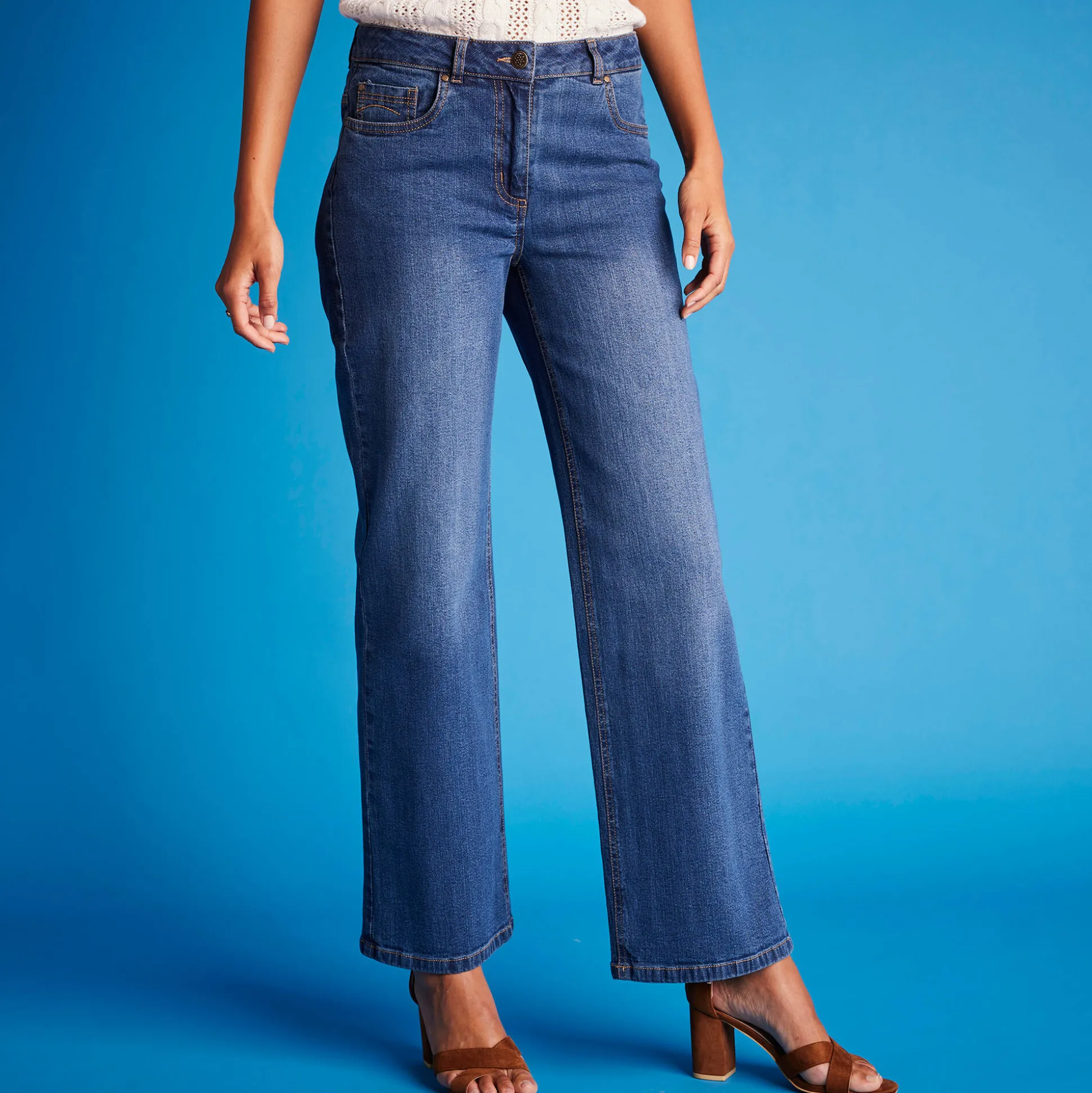 Stretchjeans met ruim model, kleine lengte