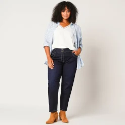 Stretchjeans 'mom' model met elastische taille