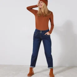 Stretchjeans 'mom' model met elastische taille