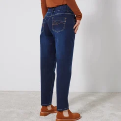 Stretchjeans 'mom' model met elastische taille