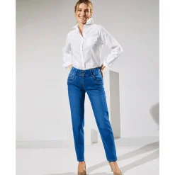 Stretchjeans 'mom' model met elastische taille