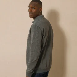 Sweater in molton met polokraag