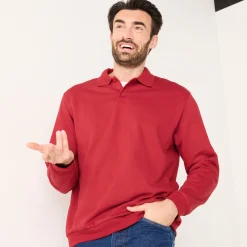Sweater in molton met polokraag