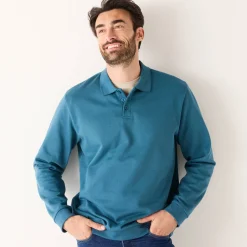 Sweater in molton met polokraag