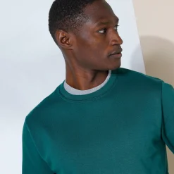 Sweater in molton met ronde hals