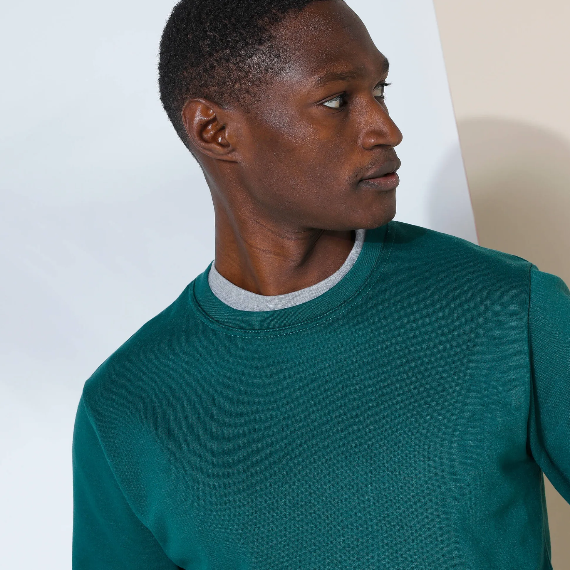 Sweater in molton met ronde hals