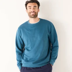 Sweater in molton met ronde hals