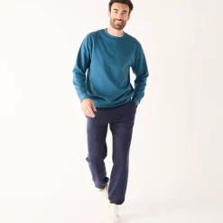 Sweater in molton met ronde hals