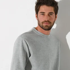 Sweater in molton met ronde hals