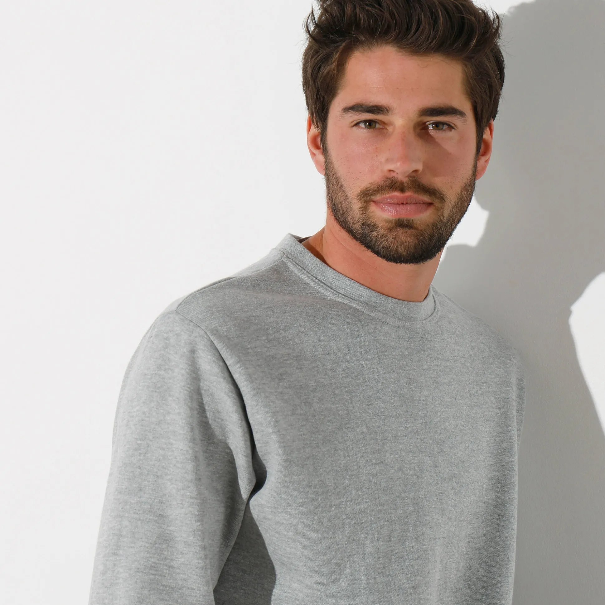 Sweater in molton met ronde hals