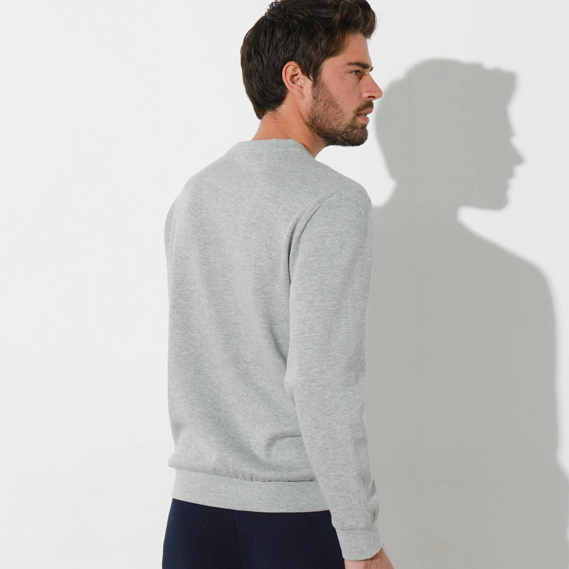 Sweater in molton met ronde hals