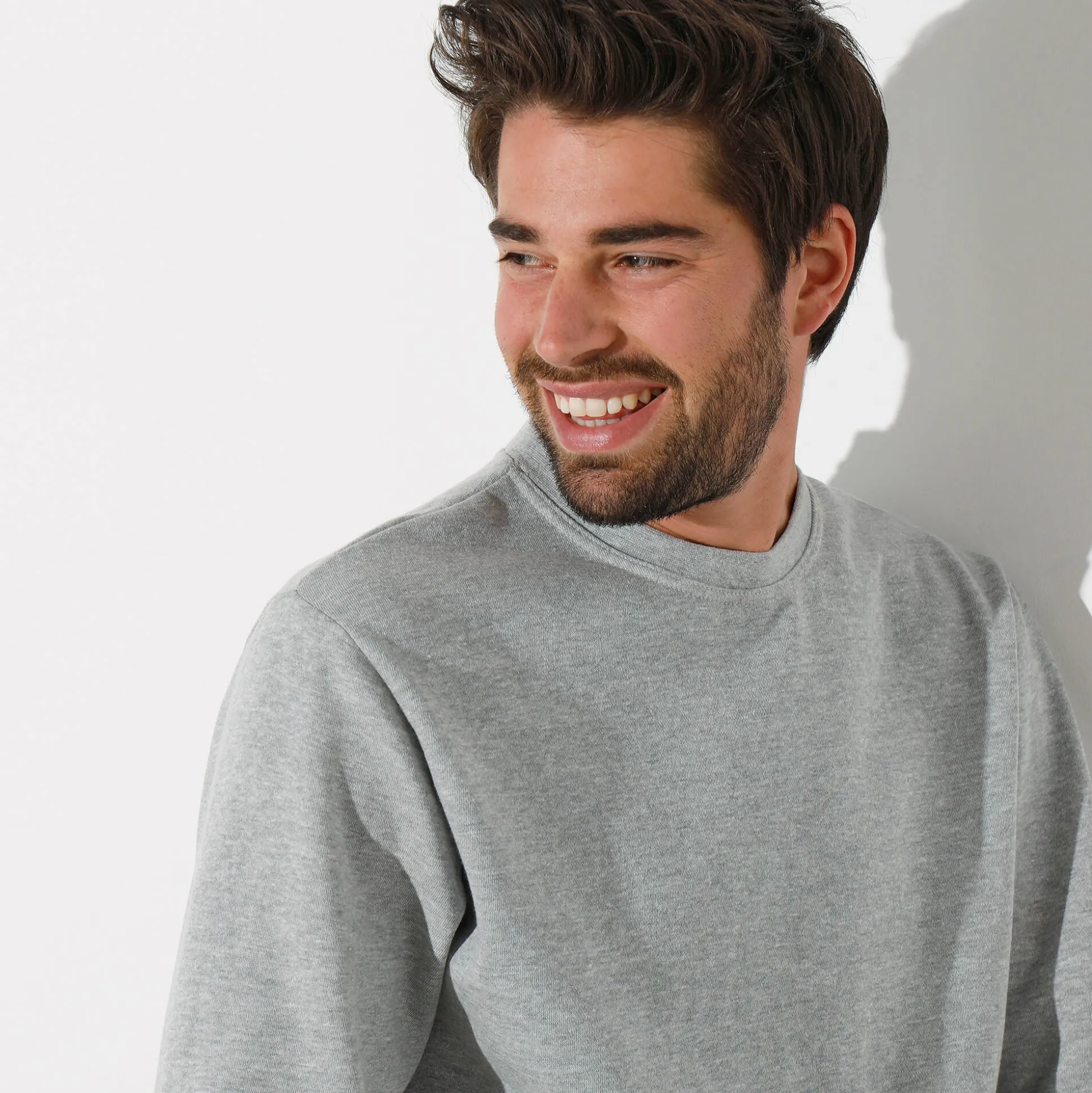 Sweater in molton met ronde hals