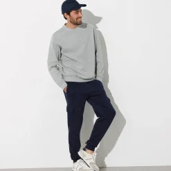 Sweater in molton met ronde hals