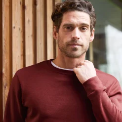 Sweater in molton met ronde hals