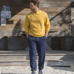 Sweater in molton met ronde hals
