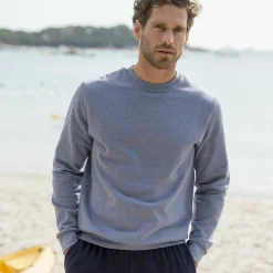 Sweater in molton met ronde hals