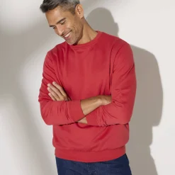 Sweater in molton met ronde hals