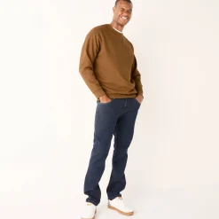 Sweater in molton met ronde hals