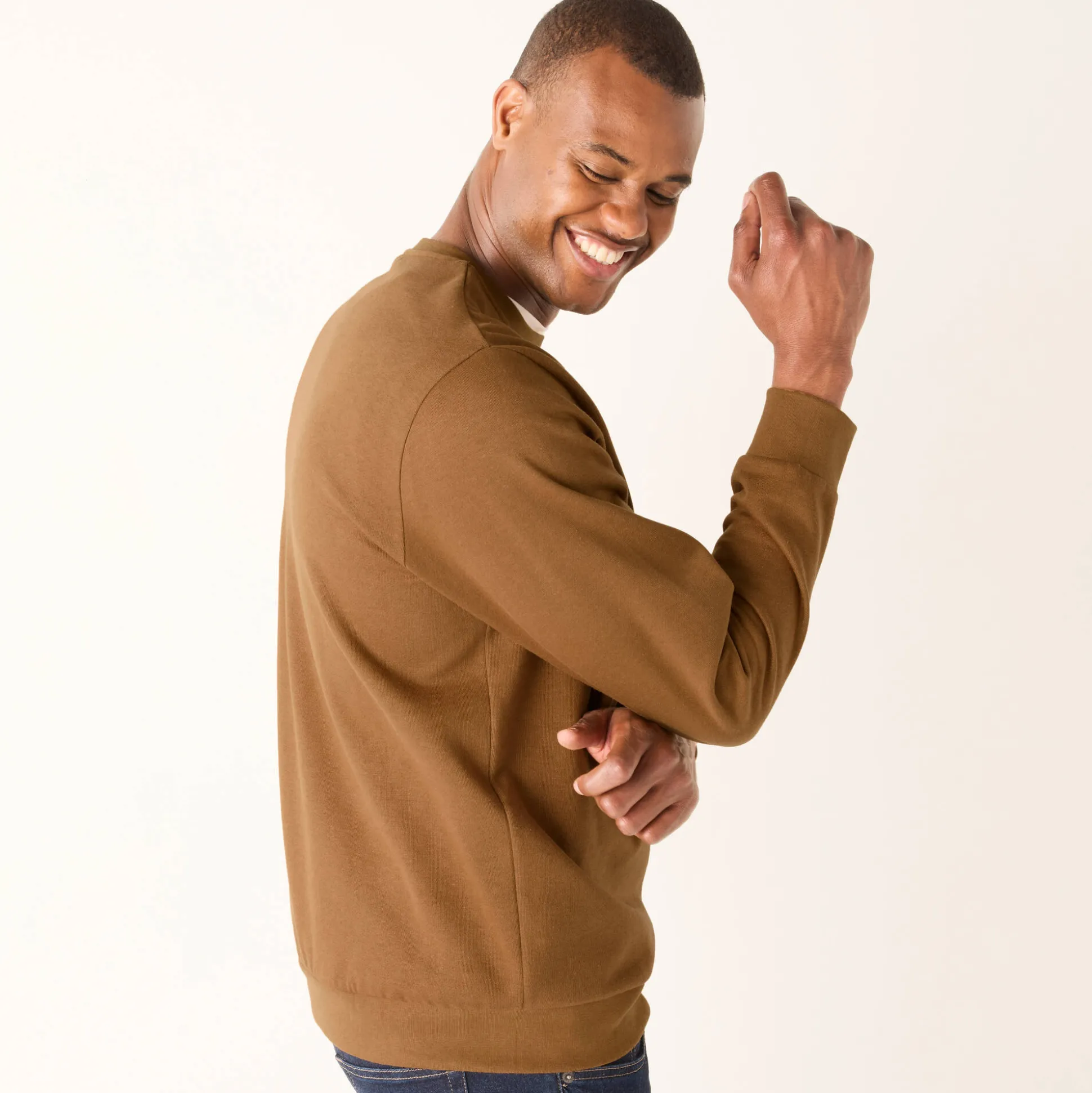 Sweater in molton met ronde hals