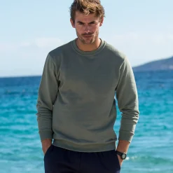 Sweater in molton met ronde hals