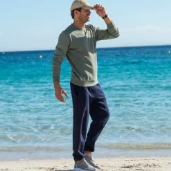 Sweater in molton met ronde hals