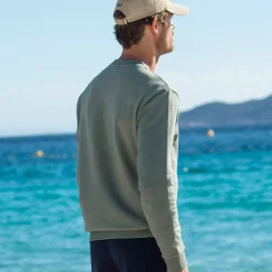 Sweater in molton met ronde hals